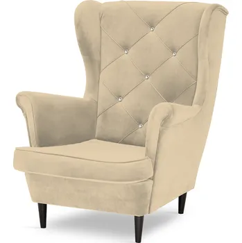 Křeslo Křeslo ušák KING CRYSTAL béžové