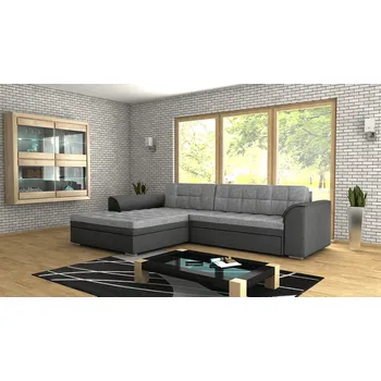 Sedací souprava Rohová rozkládací sedačka SERGIO šedá-tmavěšedá - SAWANA 21 + SAWANA 96