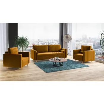 Sedací souprava Sedací souprava FIORELLO 3+1+1 hořčicová - MONOLITH 48 Sedací soupravy 3+1+1