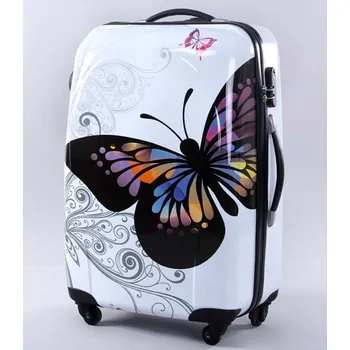 Kabinový kufr ABS vel. XS 35 l - motýl bílá