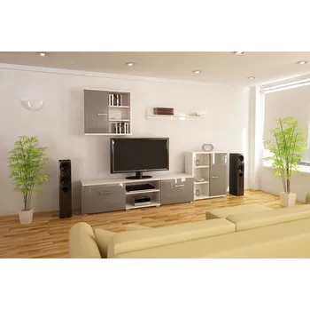 Obývací stěna Obývací sestava FIGO B - Šedý lesk