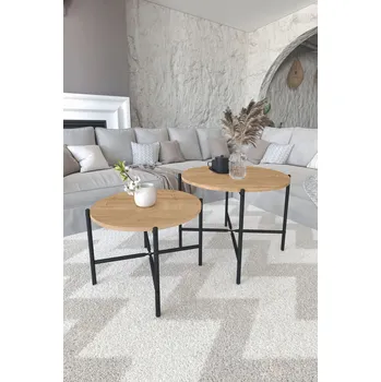 Konferenční stolek 2-dílný konferenční stolek BORIS - dub safír