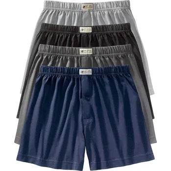 Boxerky Sada 4 jednobarevných trenýrek šedá+černá+sv.šedá+modrá 133/140 (5XL)