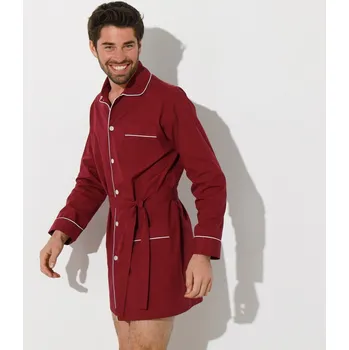 Pánské oblečení Pánská pyžamové košile na knoflíky, popelín bordó 107/116
