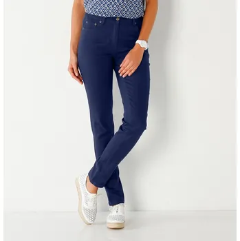 Dámské kalhoty Úzké dlouhé barevné kalhoty námořnická modrá 42