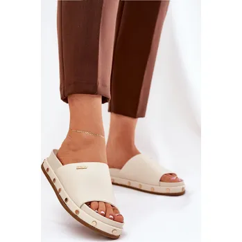 Dámské pantofle Dámské žabky na platformě Big Star NN274A746 Barva: Béžová, Velikost: 38