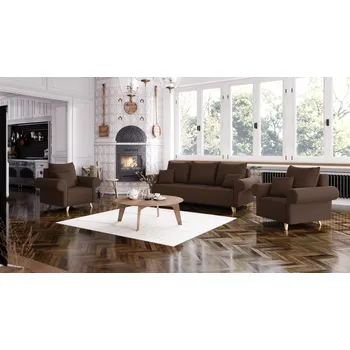 Sedací souprava Sedací souprava ESTELA 3+1+1 hnědá - CORD 205.18 Sedací soupravy 3+1+1