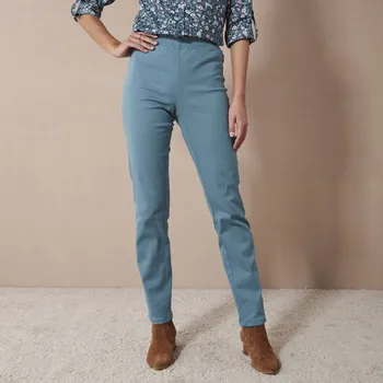 Dámské kalhoty Tvarující kalhoty s pružným pasem a efektem plochého břicha tyrkysová 54