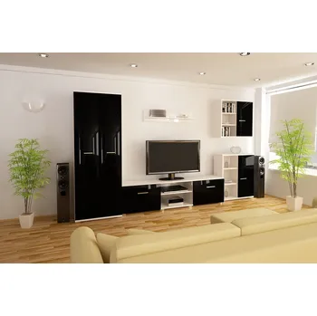Obývací stěna Obývací sestava FIGO A - Černý lesk