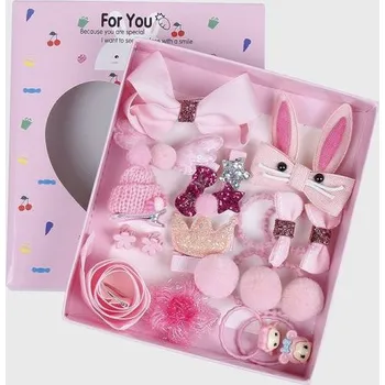 Dívčí Sada na vlasy gumičky i sponky Růžový králíček Cixi 190628102708
