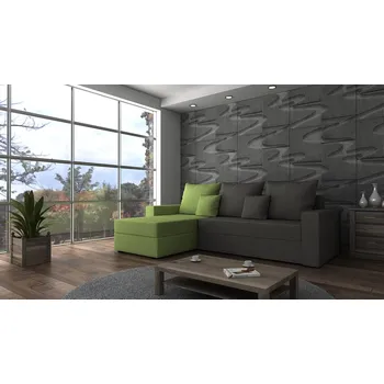 Sedací souprava Rohová rozkládací sedačka PARK světlešedá-zelená