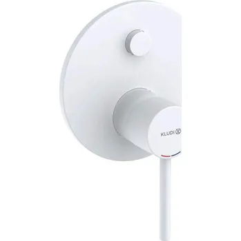 Vodovodní baterie Kludi Bozz Baterie vanová podomítková - vrchní díl s push přepínačem, rozeta 15 cm, bílá matná, 387595376