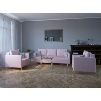 Sedací souprava Sedací souprava FLAM 3+1+1 růžová - MALMO 61 Sedací soupravy 3+1+1