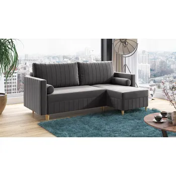 Sedací souprava Rohová rozkládací sedačka AIDEN šedá - MONOLITH 92