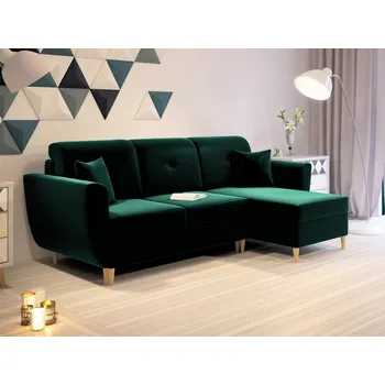 Sedací souprava Rohová rozkládací sedačka FREJA Modrozelená - MONOLITH 37