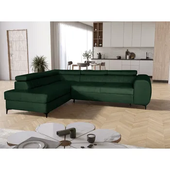 Sedací souprava Rohová rozkládací sedačka SEVIL tmavězelená - CLOUD 39