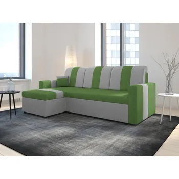 Sedací souprava Rohová rozkládací sedačka MERANO zelená-šedá - SAWANA 31 + SAWANA 21