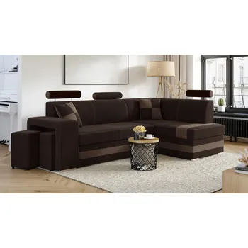 Sedací souprava Rohová rozkládací sedačka VEGAS tmavěhnědá-světlehnědá