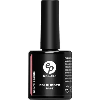 Lak na nehty BIO NAILS EBI Rubber Base No HEMA Natural sparkle Objemy: 8 ml