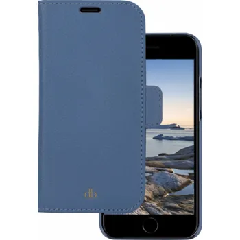 Pouzdro na mobilní telefon dbramante New York - iPhone SE/8/7 - Ultramarine Blue - kryt z celozrnné kůže s pebble printem