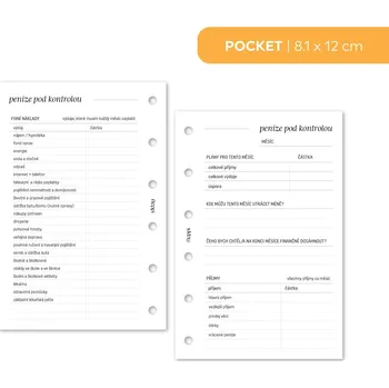 Diář Fleppi Náplň do diáře - Peníze pod kontrolou Vyberte velikost náplně: Pocket