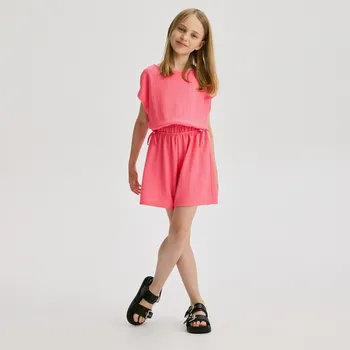 Dívčí šaty Reserved - Pruhovaný overal - fuchsiová - 585EX-43X - 585EX-43X-116