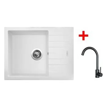 Kuchyňský dřez Sinks PERFECTO 650 Milk + ARCO černá matná