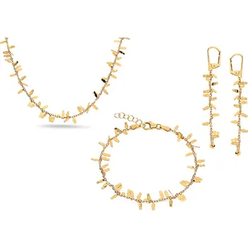 Souprava šperků Zlatá dámská souprava s ozdobami IZ24840S + dárkové balení LUXUS zdarma