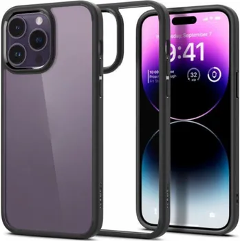 Pouzdro na mobilní telefon Spigen Crystal Hybrid, matně černá - iPhone 14 Pro Max