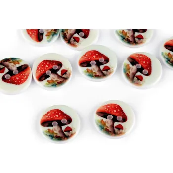 Knoflík Dětský knoflík velikost 24" Varianta: 4 (3160) červená muchomůrka, Balení: 10 ks