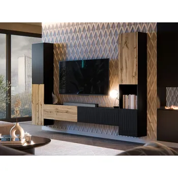 Obývací pokoj Nábytek do obývacího pokoje Bamali I, Barva: černá / černá + dub wotan MIRJAN 5903211423482