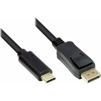 Datové redukce Alcasa USB adaptér Alcasa GC-M0105 Kabelový adaptér 1m USB Type-C DisplayPort černý