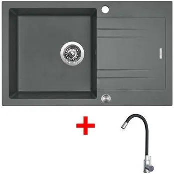 Sinks LINEA 780 XC Titanium + Elasta nerez/černá