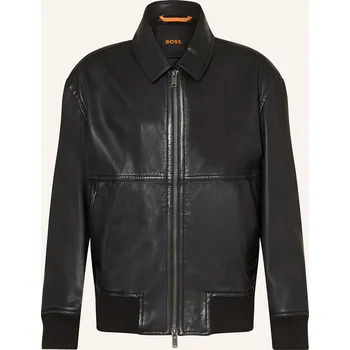 Pánská móda Boss Pánská Kožená Bunda Joberg, černá, 48