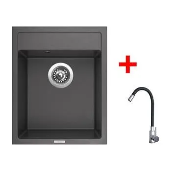 Sinks CLASSIC 400 Titanium + Elasta nerez/černá