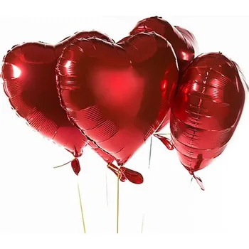 Svatební dekorace 4L Fóliové balónky srdce 10 ks