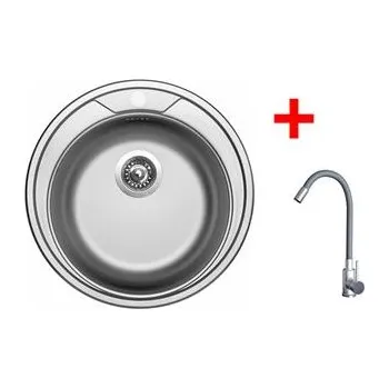 Nerezový dřez Sinks ROUND 510 + ELASTA nerez/šedá