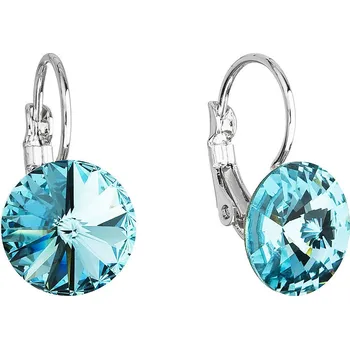Náušnice Elegantní bižuterní náušnice s modrým krystalem Swarovski 51002.3 light turquoise | Elegantní design | Kvalitní zpracování | Dámské naušnice | Dámské šperky | ROMERO rhodiovaný bižuterní kov, Swarovski krystal