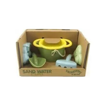 Hračka na písek Viking Toys VIKING TOYS ECOLINE KÝBL, HRÁBĚ, LOPATA, SÍTKO A 2 FORMY