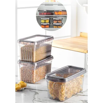 Dóza na potraviny ASIR Sada úložných boxů 3 kusy BNM Antracit