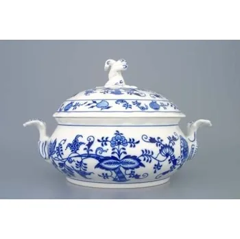 Český porcelán, a.s., Dubí Mísa zeleninová kulatá s víkem s výřezem, 2,00 l, cibulák, Český porcelán