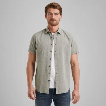 Pánské tričko Pánská polokošile PME LEGEND PSIS2504208 6149 Shirt short sleeve ctn linen 2 tone Velikost: L