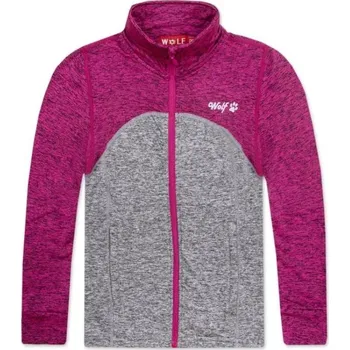 Dívčí mikina Outdoorová dívčí mikina Wolf M2346 růžová se šedou