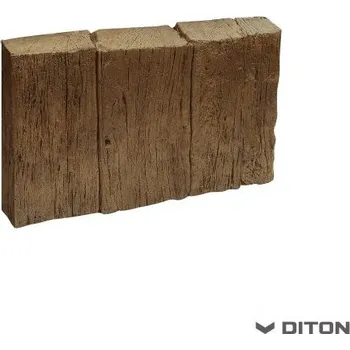 Zahradní obrubník Imitace dřeva DITON Obrubník palisádový vzor DUB - TMAVÝ