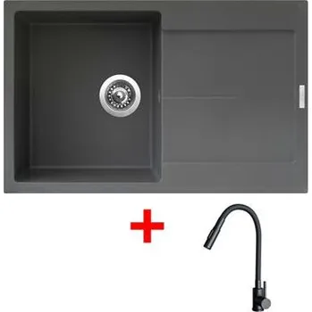 Kuchyňský dřez Sinks ULTIMA 790 Titanium + ELASTA S černá matná