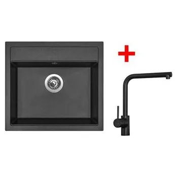 Granitový dřez Sinks SOLO 560 Metalblack + ELKA Černá matná