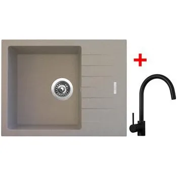 Kuchyňský dřez Sinks PERFECTO 650 Avena + Vitalia černá matná