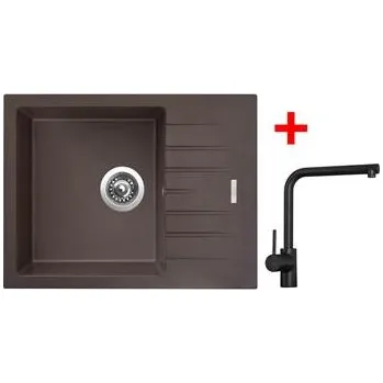 Kuchyňský dřez Sinks PERFECTO 650 Marone + ELKA Černá matná