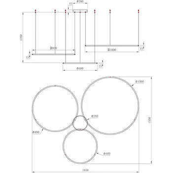 Milagro Lighting Závěsné světlo LED Saturno, zlaté, 3-ramenné, kov, 4 000 K - Kruhy – Ø 100 cm, 80 cm, 60 cm, výška 1,5 cm; baldachýn – Ø 26 cm, výška 4,1 cm zlato LED 100 W celkem - Doprava zdarma