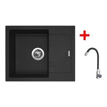 Sinks LINEA 600 Granblack + Elasta nerez/černá